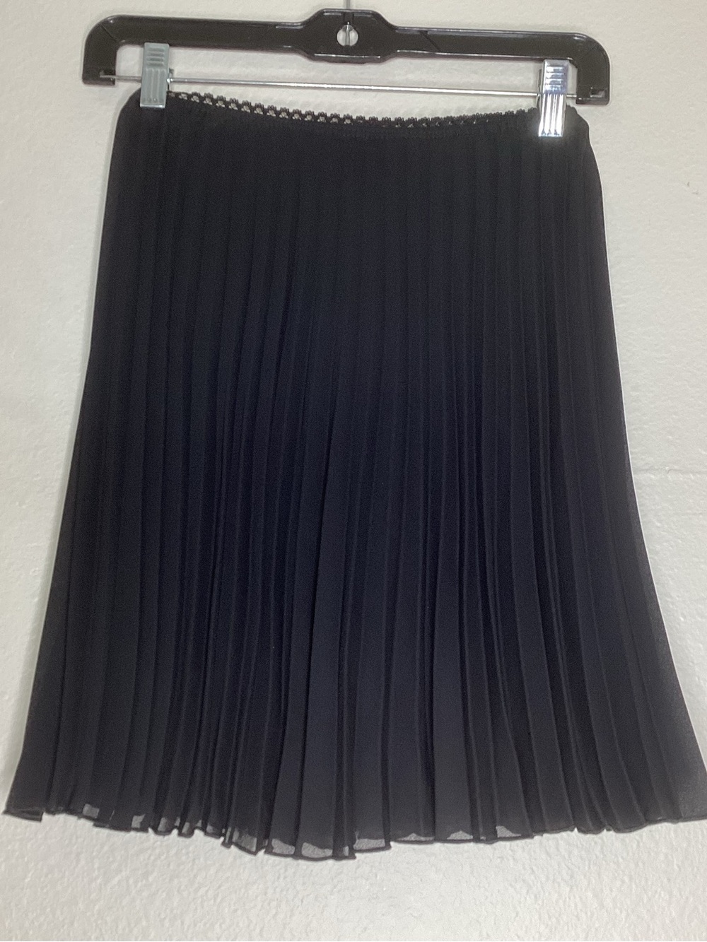 Vintage KLD Black Georgette Pleated Mini Skirt Goth Witchy Med